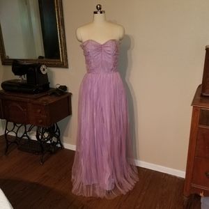 Costume quality 50s vtg strapless gown lilac